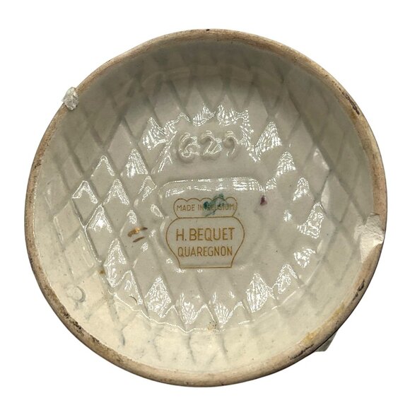 Vtg H. Bequet Quaregnon Belgium Hand-Painted Floral Vase With Gold Accents 7" - Picture 5 of 5